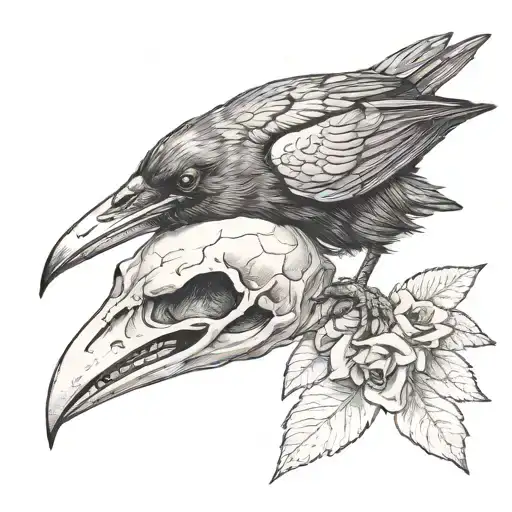 Raven And Animal Skull Soft Shading