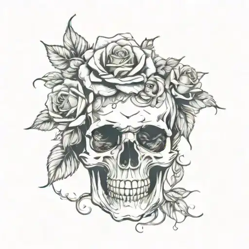 Skull Roses Gothic