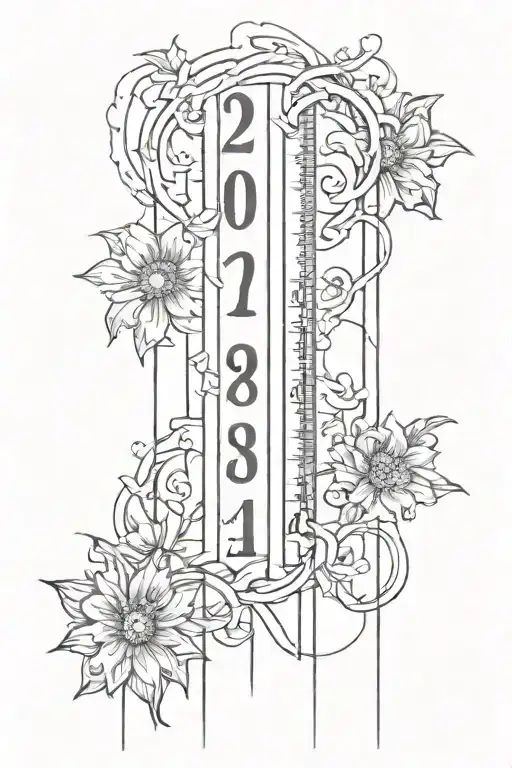 Date Tattoo Vertical Line