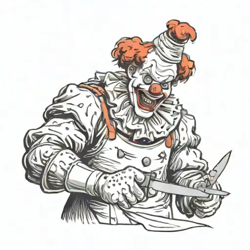 Clown Holding A Knife