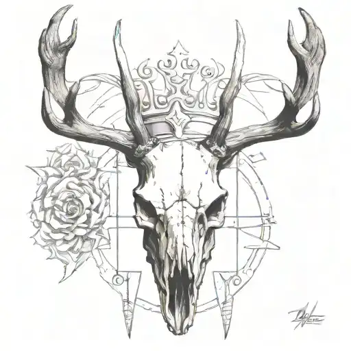 Deer Skull With A Crown