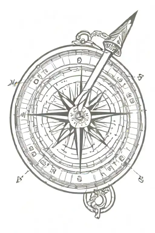 Compass With An Arrow Through It