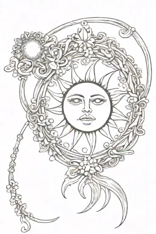 Feminine Sun Moon Intertwined Tiara
