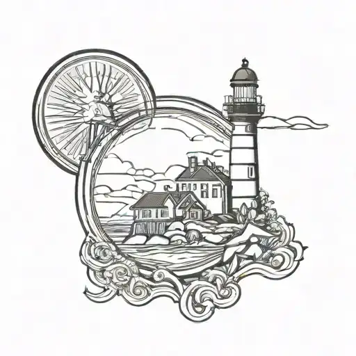Lighthouse In A Circular Coin