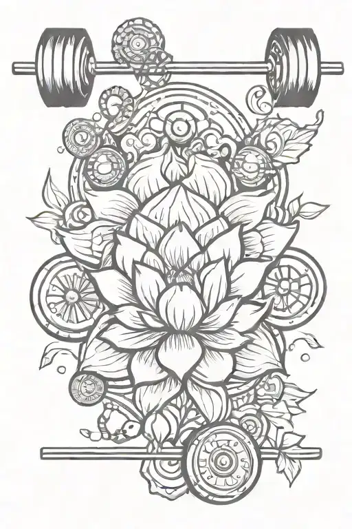 Lotus And Barbell Surrounded