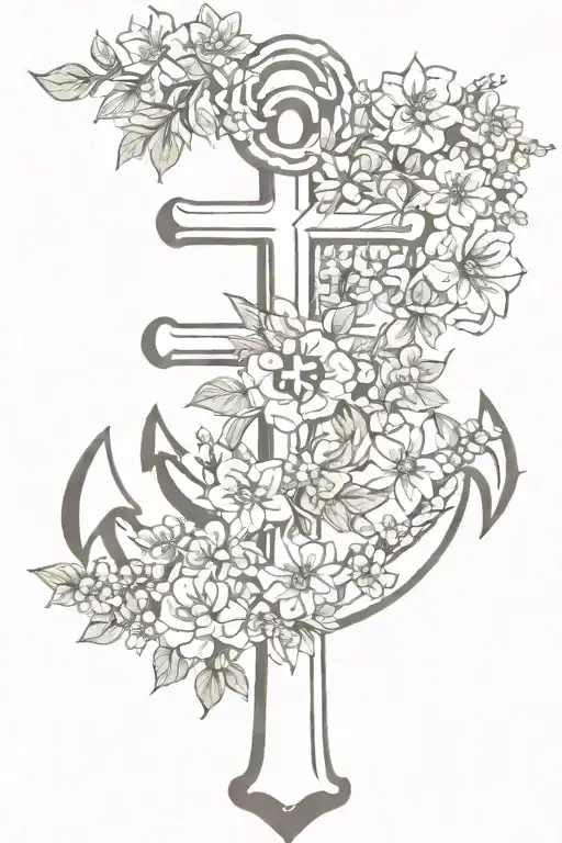 Anchor Cross Flowers