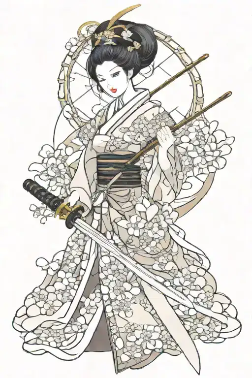 Geisha Angel Katana Sword
