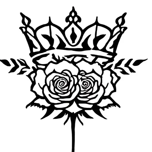 Crown Of Roses Sharp Cross Intertwined