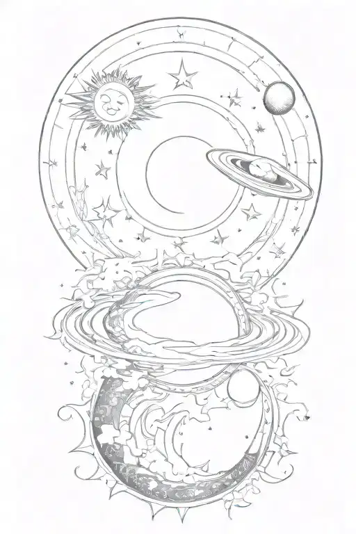 Sun And Moon Merging Together