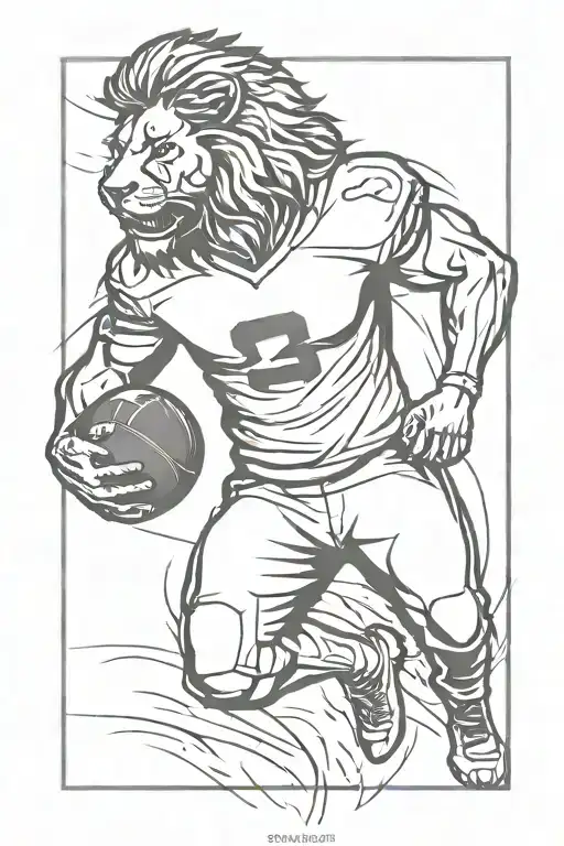 Lion Ball Football Player