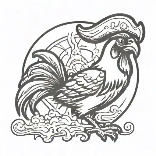 Pirate Cartoon Chicken