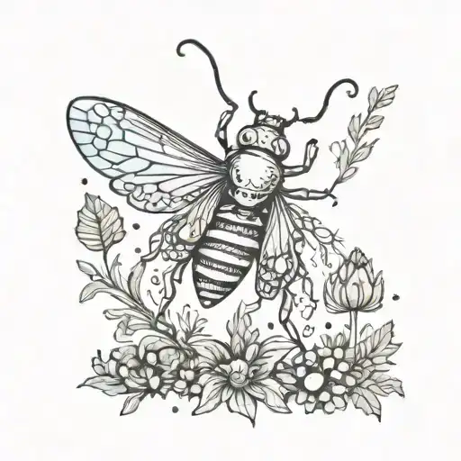 A Psychedelic Lsd-inspired Design Featuring Mystical Bugs And Nature Elements