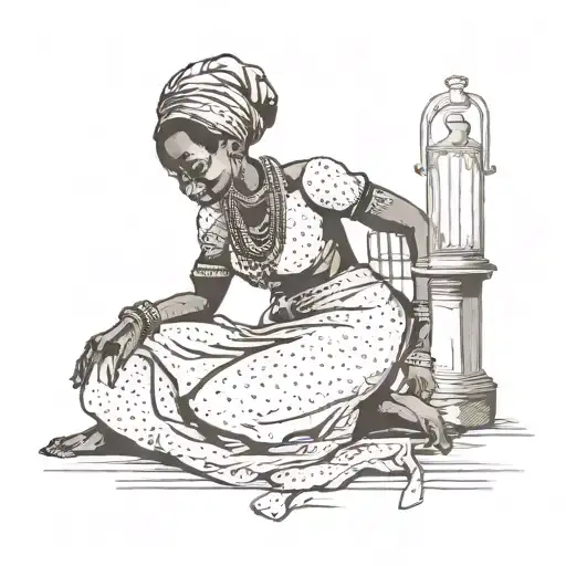 African Woman Body Vintage