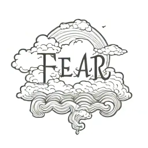 The Word Fear God Cover With Heavenly Clouds