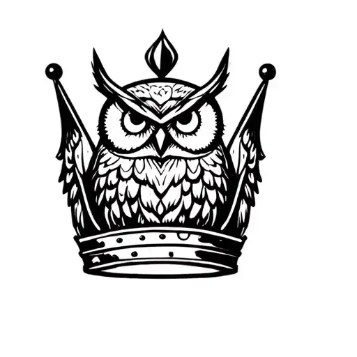 Owl On Top Of A Crown Made