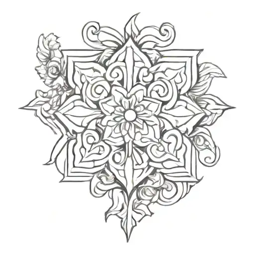 Healing Flower Strength Sigil Meaningful Chest Piece