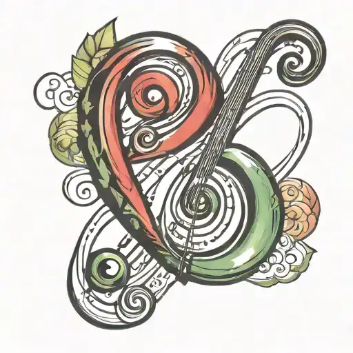 A Tattoo Design Incorporating A Bass Clef And Heart To Represent Your Love For Music