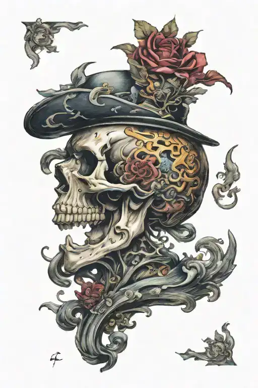 Salvador Dali Inspired Skull