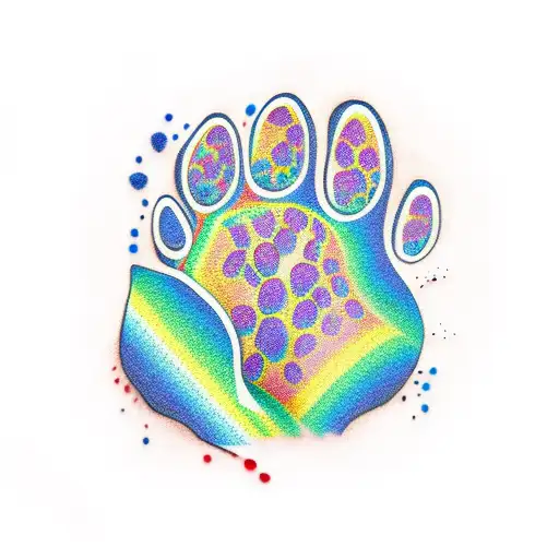 Rainbow Dog Paw