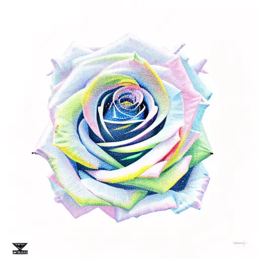 Rose With The Stem As Sapphire