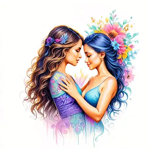 Mom Daughter Care Love Power Protection Protection