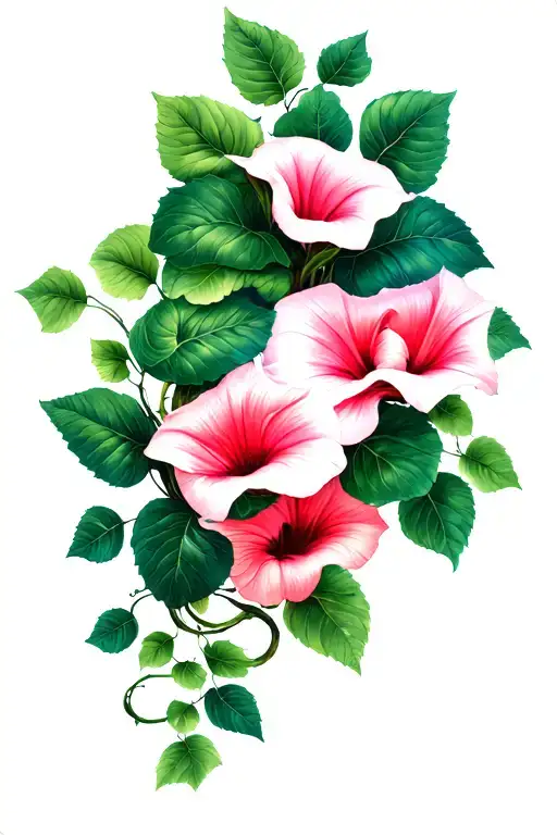 Morning Glory Vine Wrapping Around Forearm