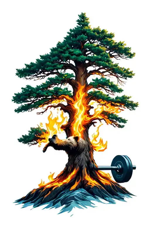 Bear Mountain Tree On Fire Barbell Weights