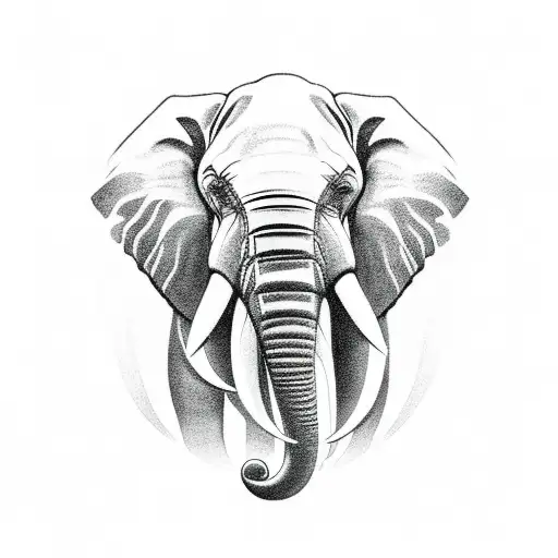 An Outline Of An Elephant Head With A Beach Scenery Inside