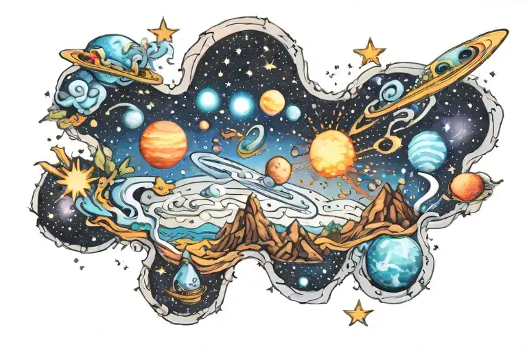 Colorful Cosmic Milky Way Family