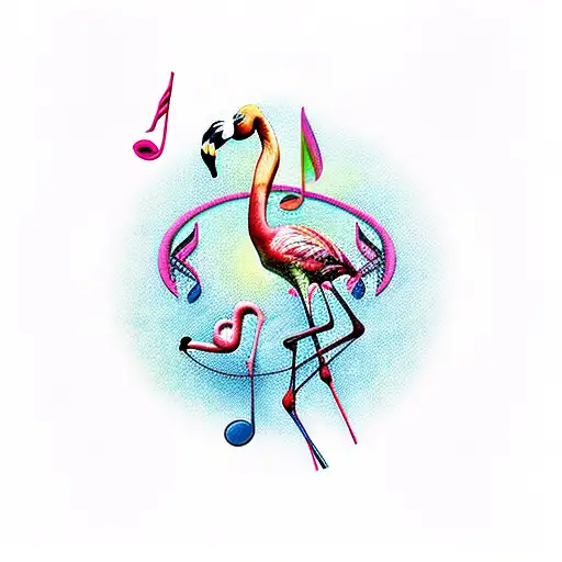 Flamingo With Music Note