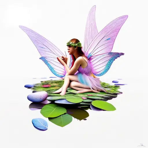 Fairy Floating On A Leaf