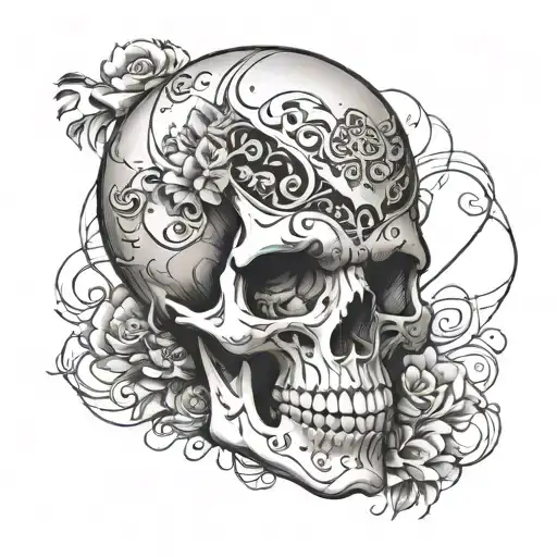 Skull And Name Satyam
