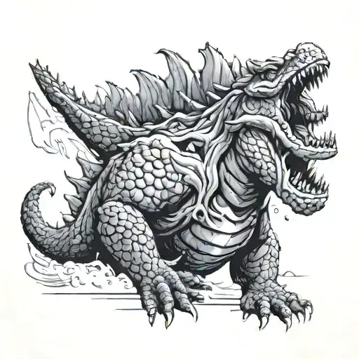 Godzilla Wearing A Hawaiian Shirt