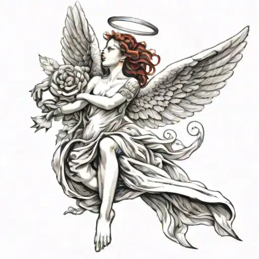 Drawing Of The Name Stefanie With The Angel Figure