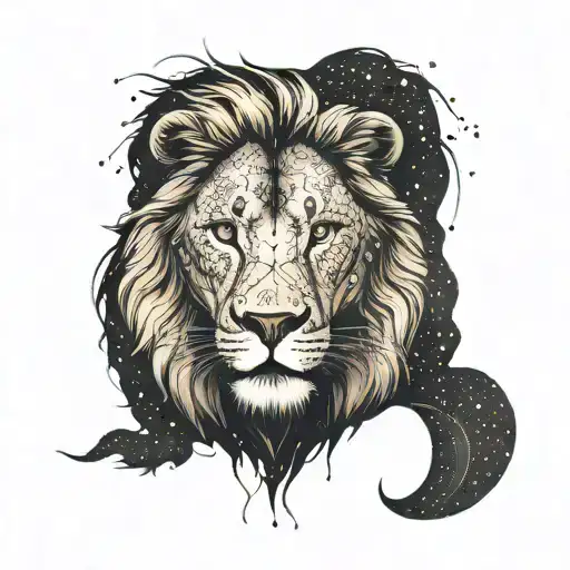 Incorporate The Lion Constellation Into A Minimalist Face Lion