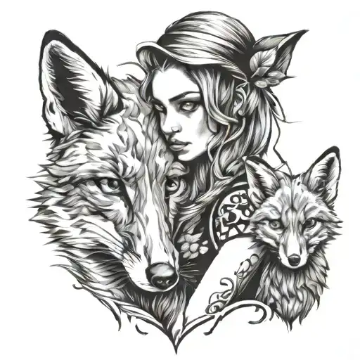 Girl And Fox