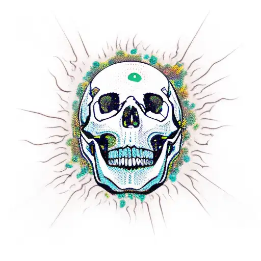 A Skull Engulfed In Flames Surrounded By Emojis Representing Different Horror Movies