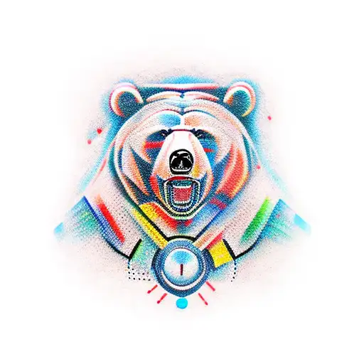 Strong Bear With Cyber Eye