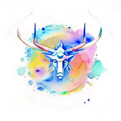 Simple Watercolor Capricorn