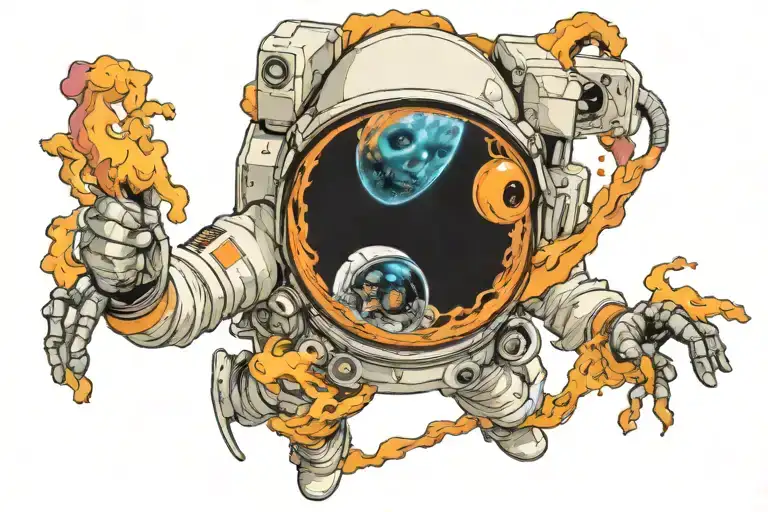 Space Black Hole Eating Astronaut