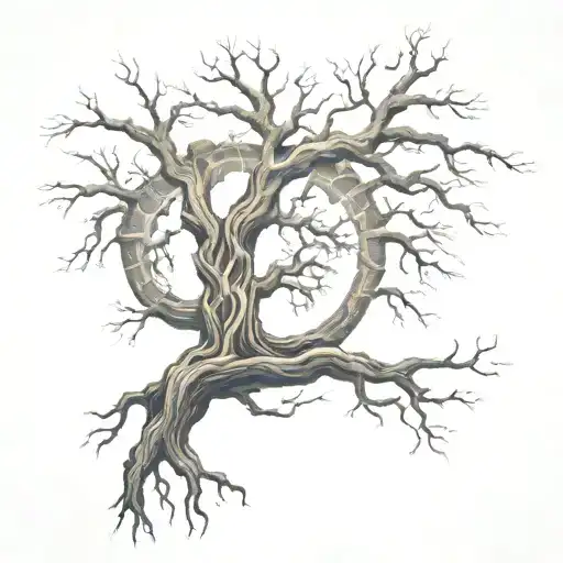 Symmetrical Tree Roots Spreading Across The Client's Arm