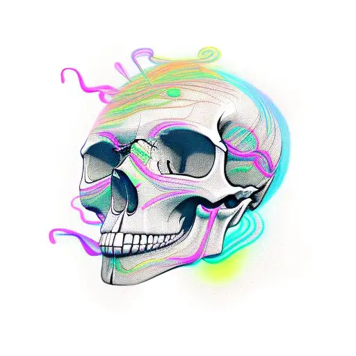 Skull Made Out Of Crazy Squiggly Lines