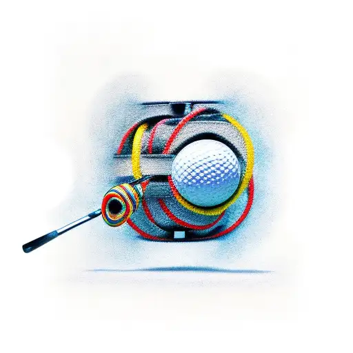 A Film Reel Intertwined With Golf Clubs