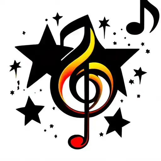 Music Note And Stars
