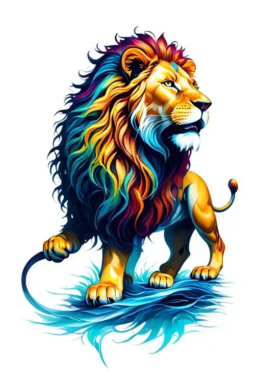 Leo Lion Cyborge Back Tattooo