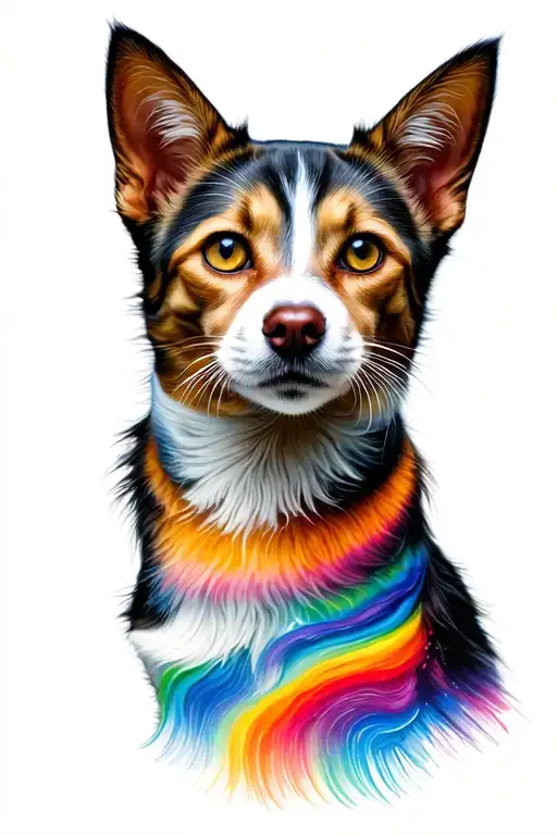 Rainbow Bridge With Dog Andcat Prints Slowly Fading