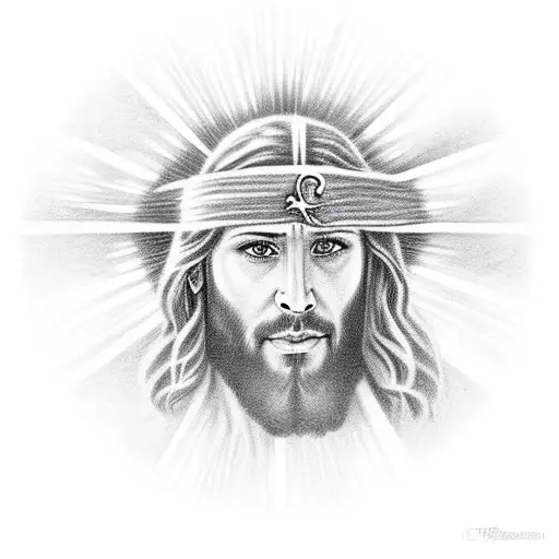 A Realistic Portrait Of Jesus Of Nazareth Surrounded By A Halo Of Sunlight