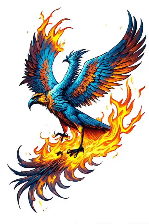 Sparks That Are Transformed Into The Bird Of The Phoenix Rise From The Fire