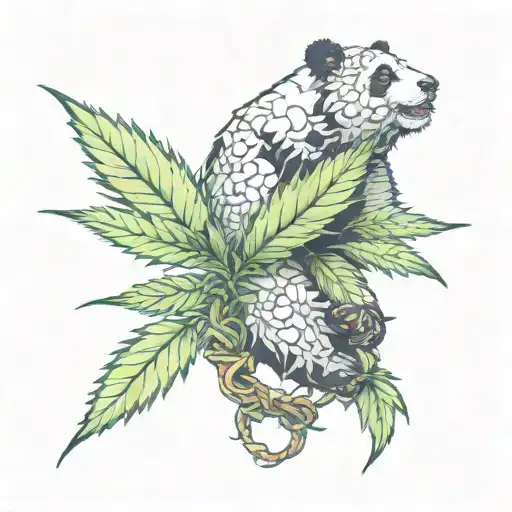 Panda Cannabis Plant Intertwined