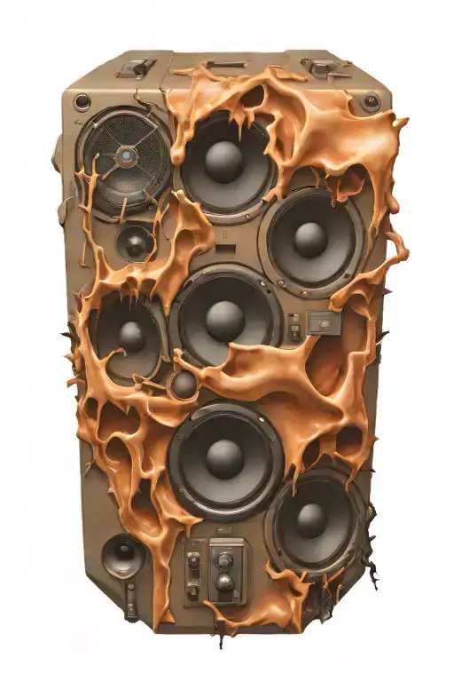 Torn Flesh With Speakers And Amps Inside